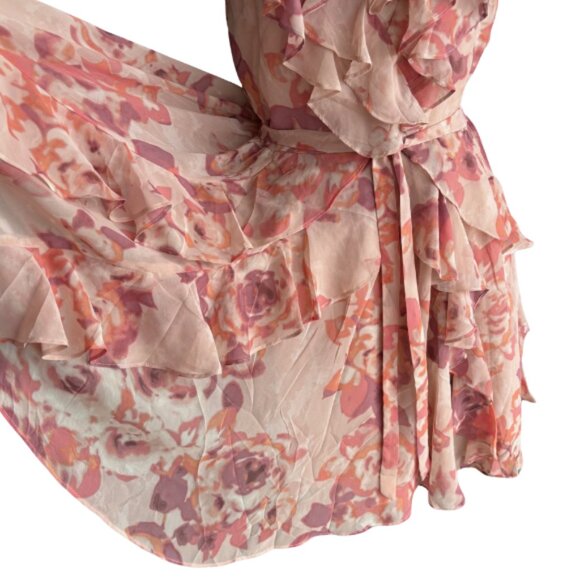 LC LAUREN CONRAD BEAUTIFUL FLOWY FLORAL DRESS IN BLUSH COLORS, SZ. 8 - Picture 3 of 13